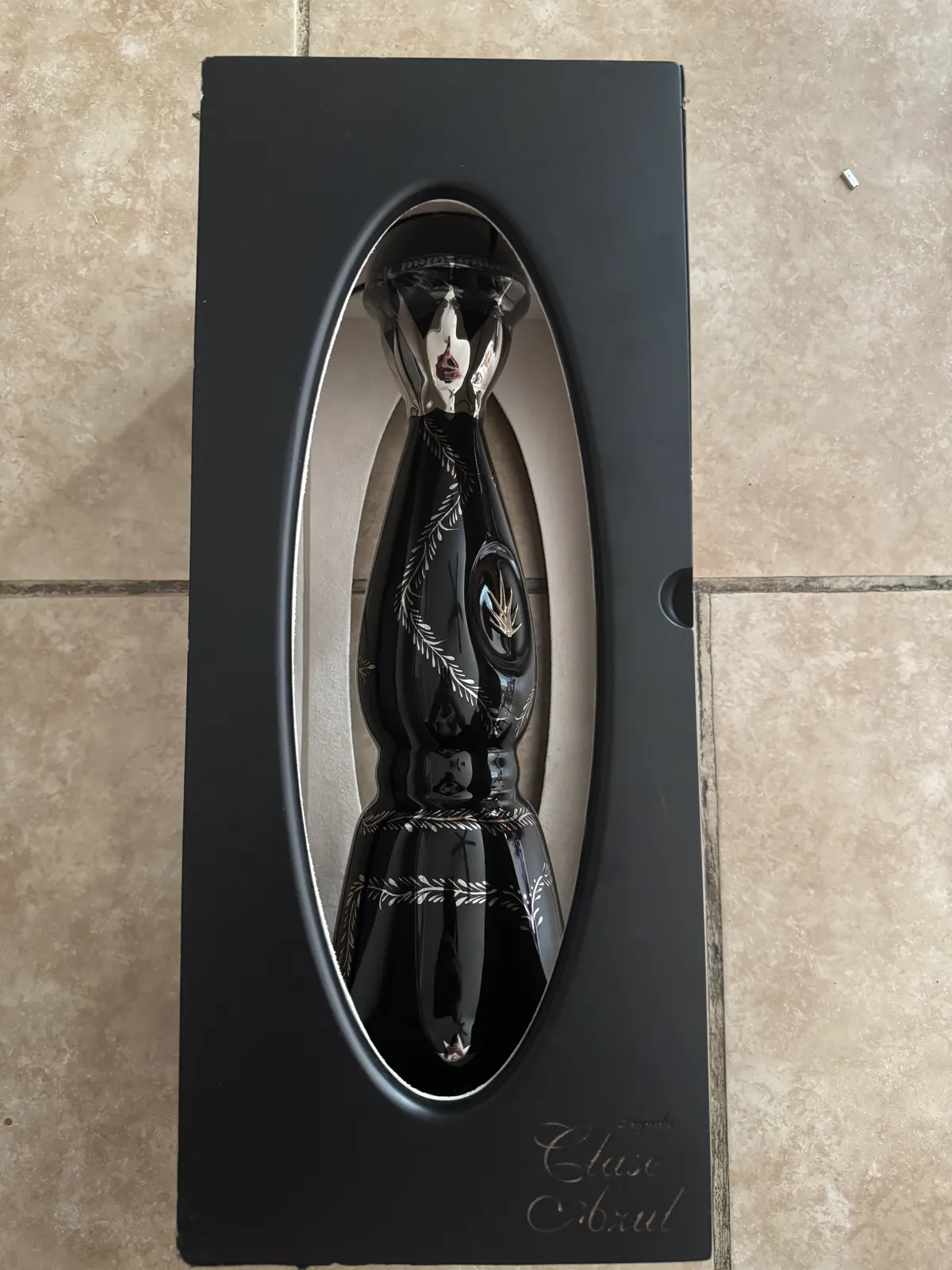 Clase Azul Día de Muertos black decanter, hand painted, purchased by We Buy Bottles